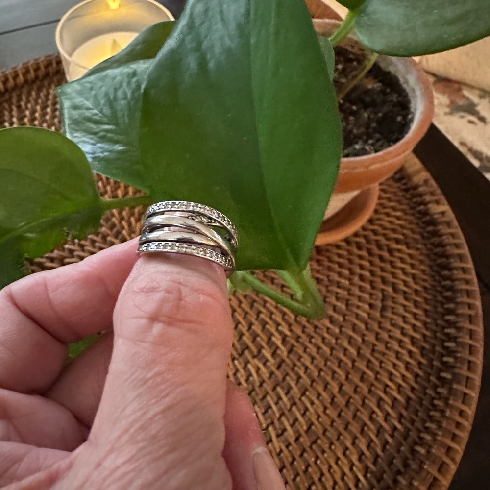 Pandora Sterling Silver Entwined Band Ring. Size 5 1/2